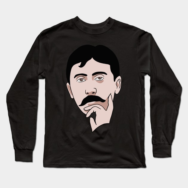 Marcel Proust Portrait Long Sleeve T-Shirt by isstgeschichte